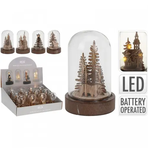 Deko Glocke mit Figur LED mix D05.5cm H09cm