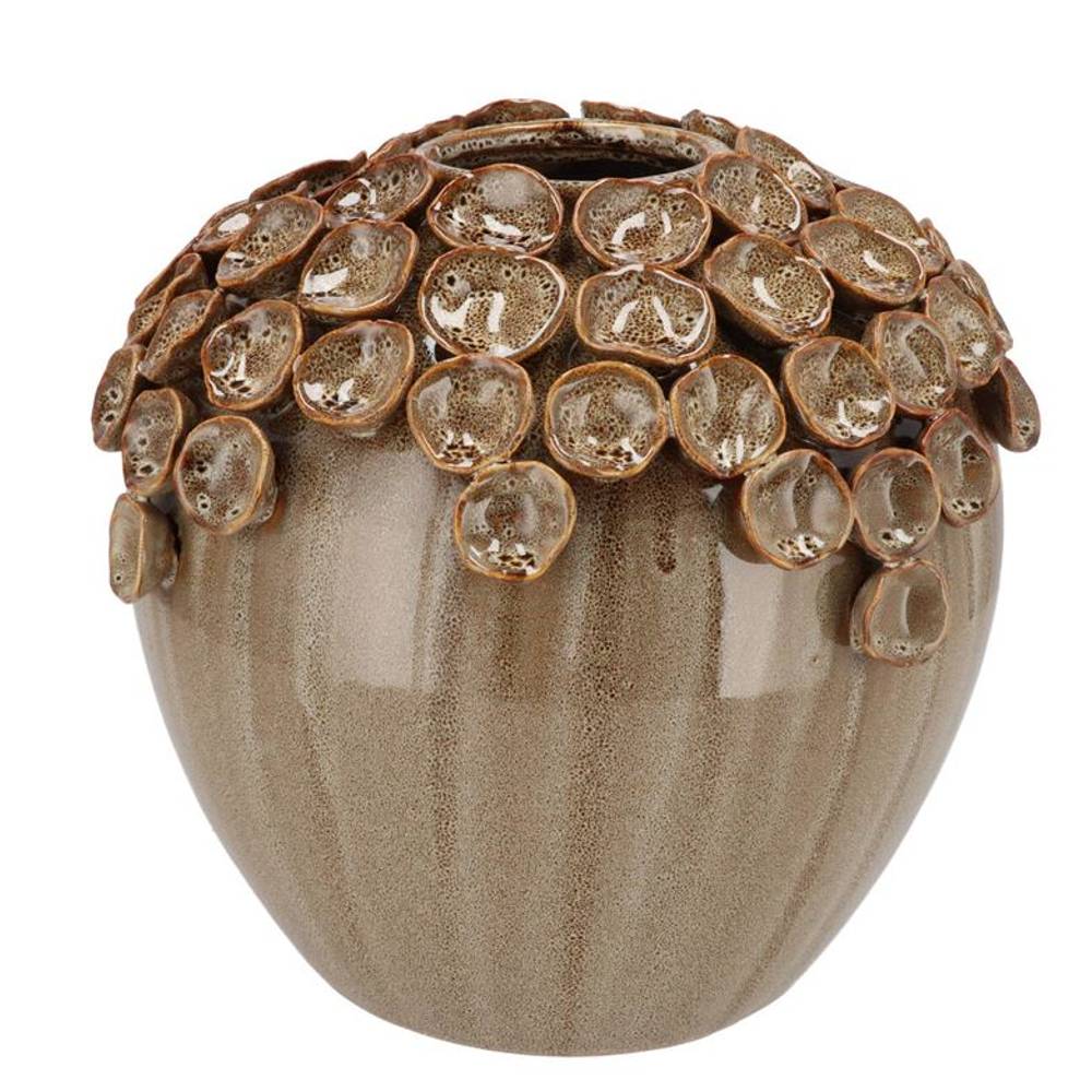 Keramik Vase Nancy Blumen braun 27x27x26cm