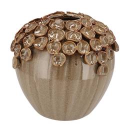 Keramik Vase Nancy Blumen braun 27x27x26cm