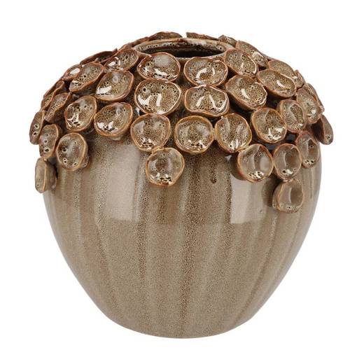 Keramik Vase Nancy Blumen braun 27x27x26cm