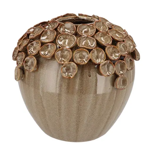 Keramik Vase Nancy Blumen braun 27x27x26cm