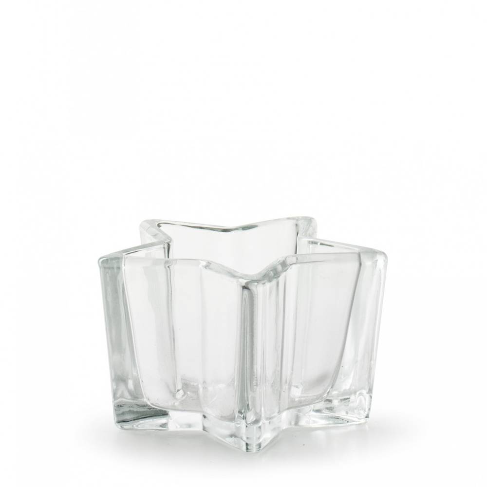 Glas Teelicht Stern D10.5cm H06cm