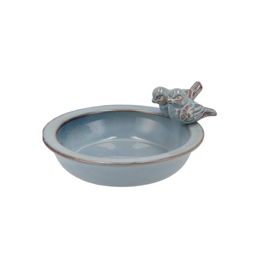 Vogeltrinkschale glasiert blau 28x05cm