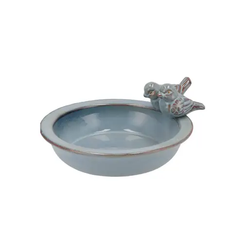 Vogeltrinkschale glasiert blau 28x05cm
