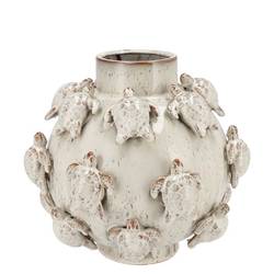 Keramik Vase Schildkröte weiss 29x29x27cm