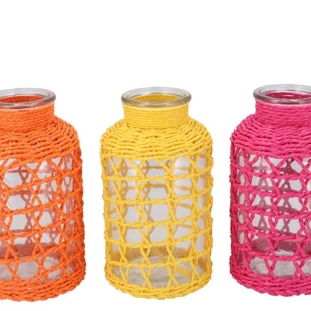 Glas Flasche Ginny orange mix 11x19cm