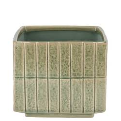 Keramik Übertopf Mirre grün 12x12x10cm