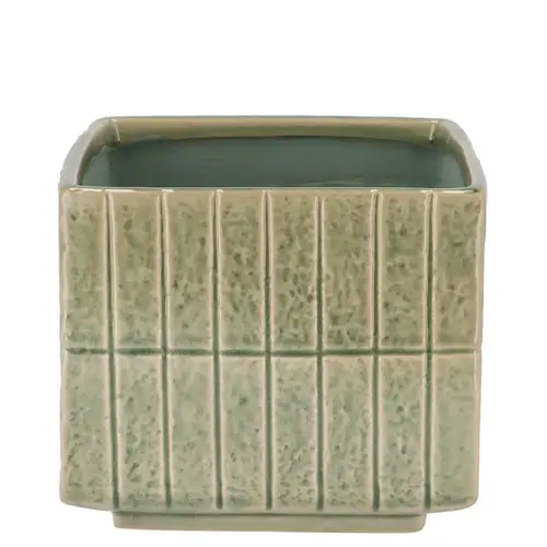 Keramik Übertopf Mirre grün 12x12x10cm