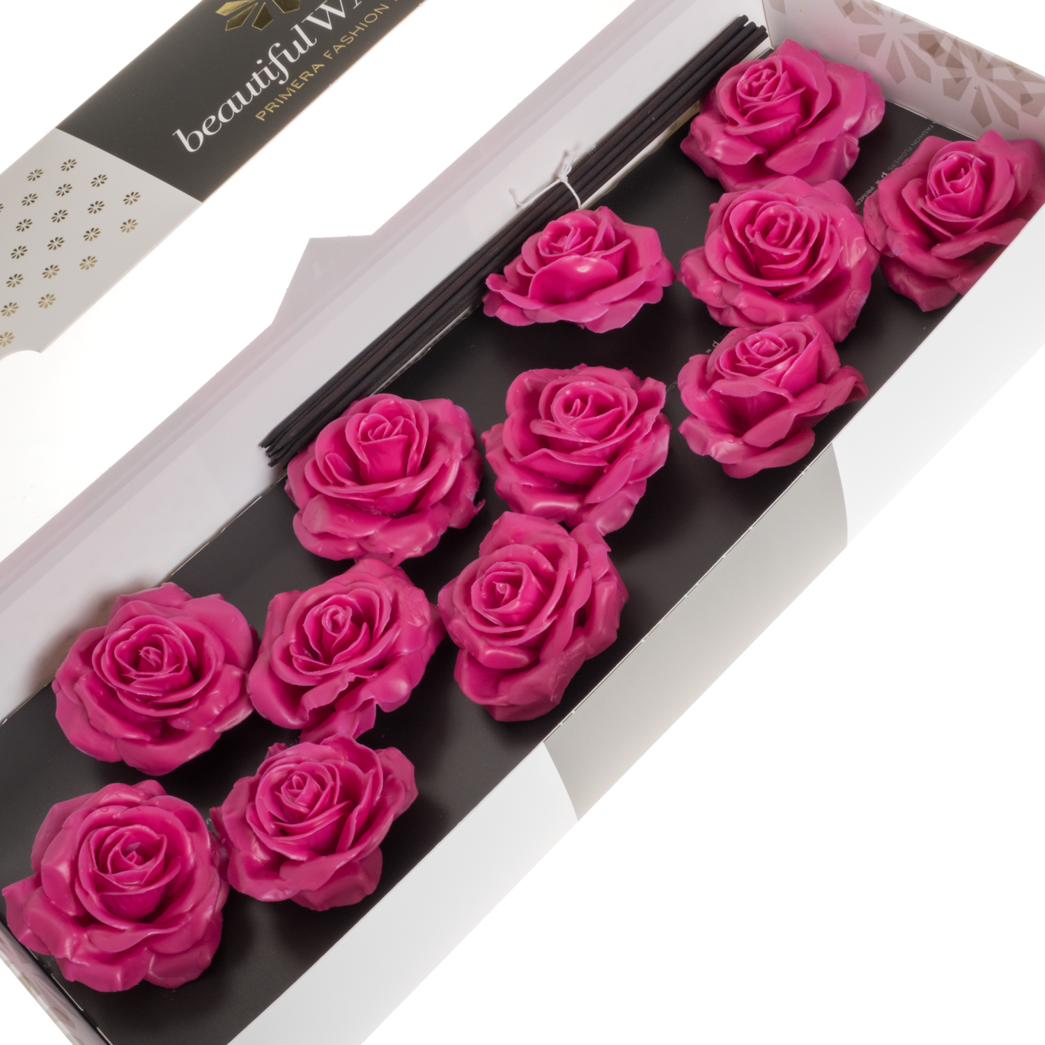 Seiden Wachs Rose fuchsia D10cm (9280)