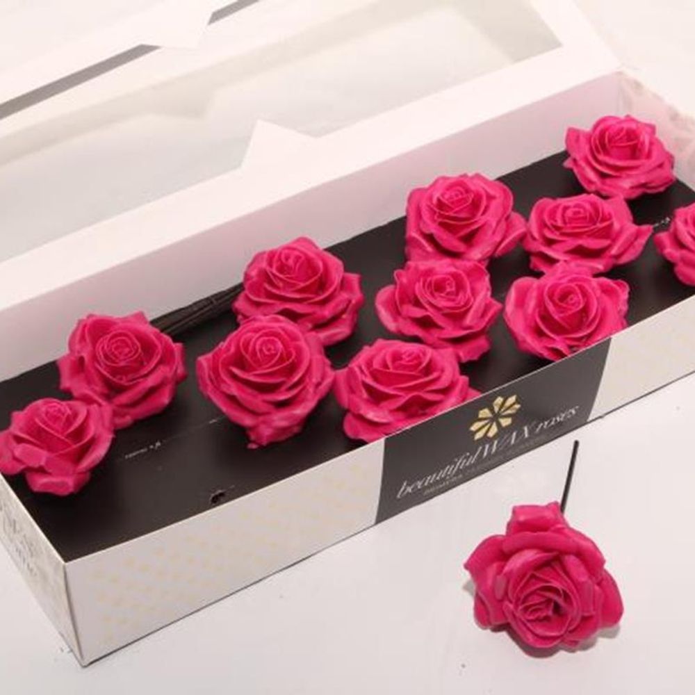 Seiden Wachs Rose fuchsia D10cm (9280)