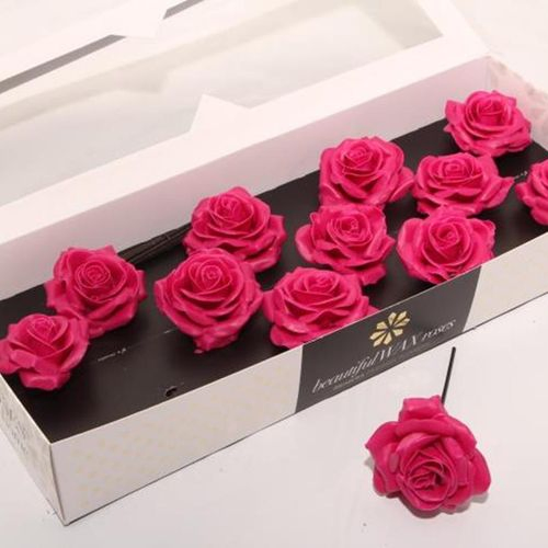 Seiden Wachs Rose fuchsia D10cm (9280)