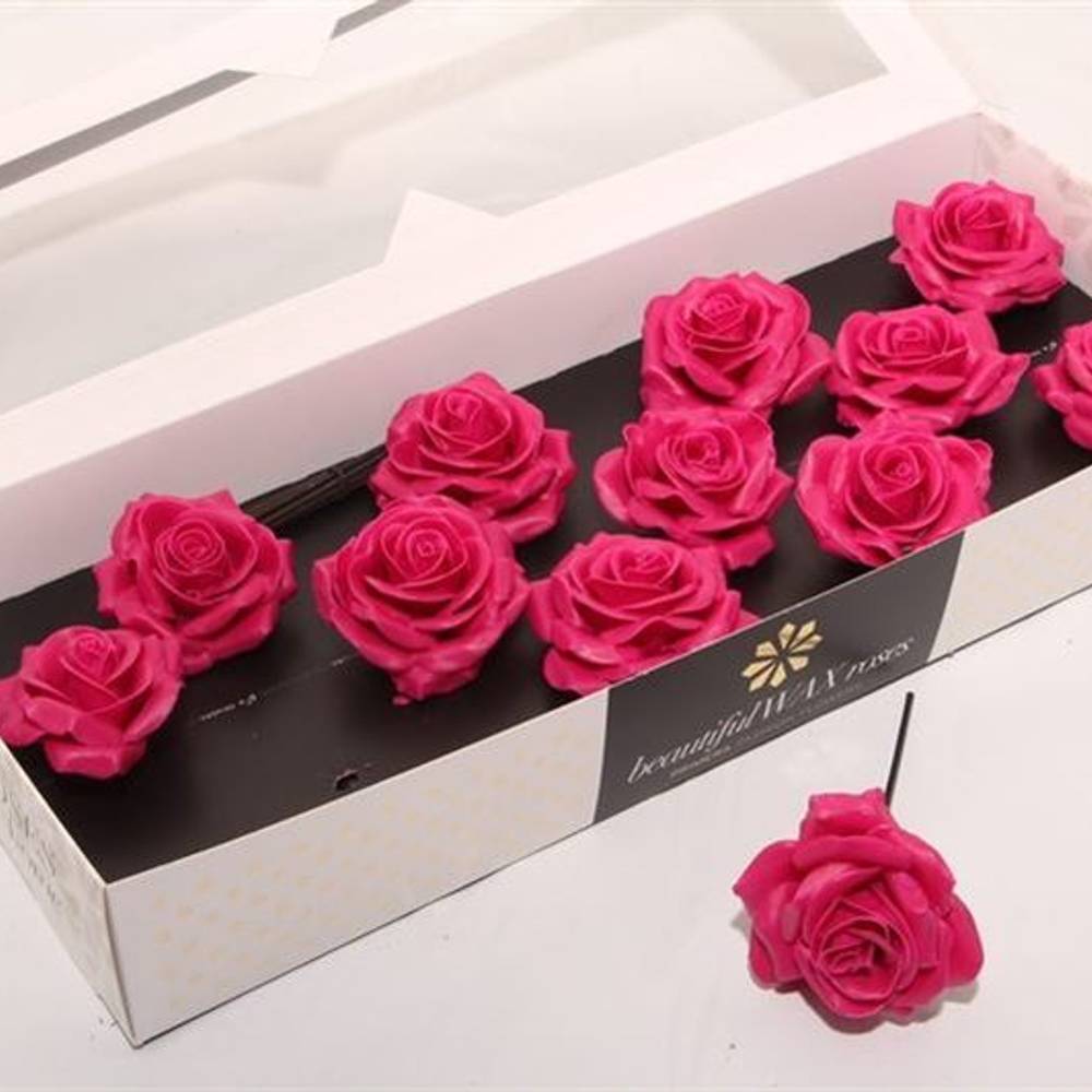 Seiden Wachs Rose fuchsia D10cm (9280)