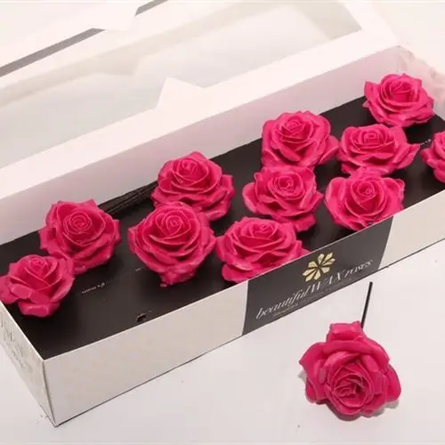 Seiden Wachs Rose fuchsia D10cm (9280)