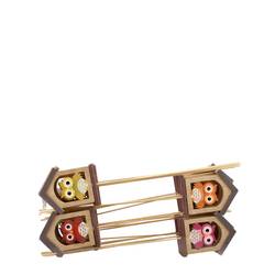 Eule+Haus auf Stab Holz D07.5cm L20cm