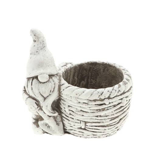 Keramik Topf Gnom grau 17x11.5x15.5cm