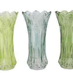 Glas Vase Delight Tulpe mix grün 15x30cm