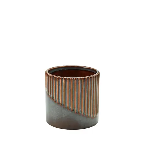 Keramik Übertopf Cadenza braun D12cm H11.5cm