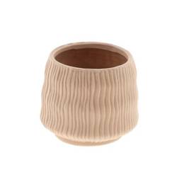 Keramik Übertopf Kari braun D12.5cm H10.5cm