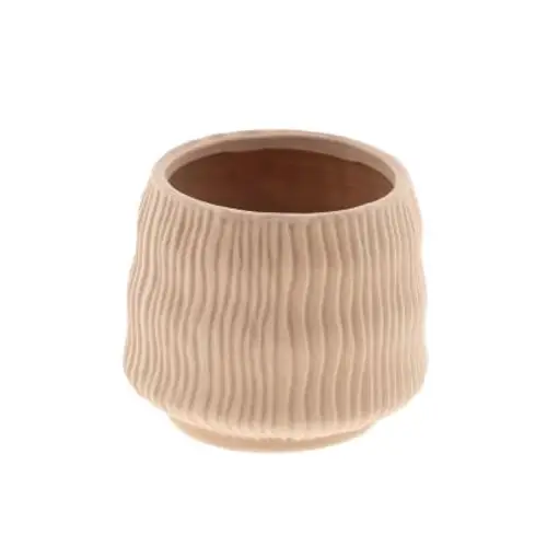 Keramik Übertopf Kari braun D12.5cm H10.5cm