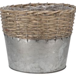 Korb Weide/Zink grau D25cm H20cm