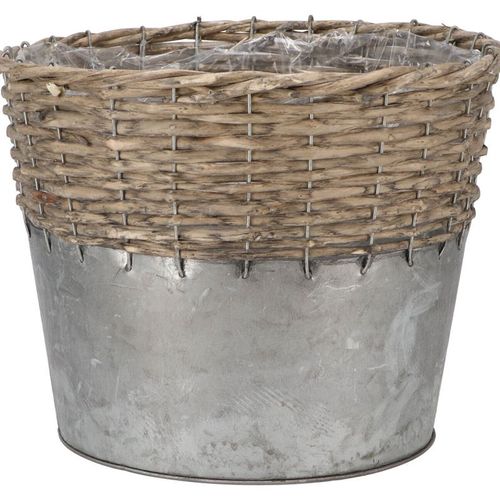 Korb Weide/Zink grau D25cm H20cm