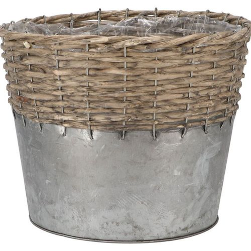 Korb Weide/Zink grau D25cm H20cm