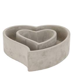 Beton Übertopf Herz grau 18,5x17x05cm