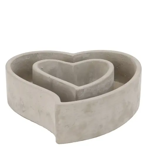 Beton Übertopf Herz grau 18,5x17x05cm