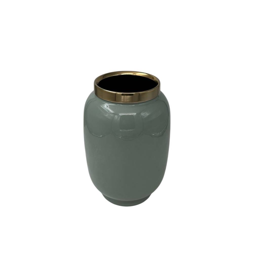 Metall Vase Stef grün D18cm H30cm