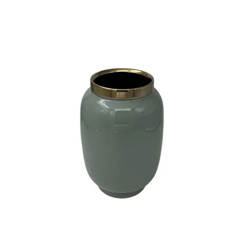 Metall Vase Stef grün D18cm H30cm