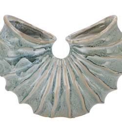 Keramik Vase Sifan Shell blau 31x10x25cm