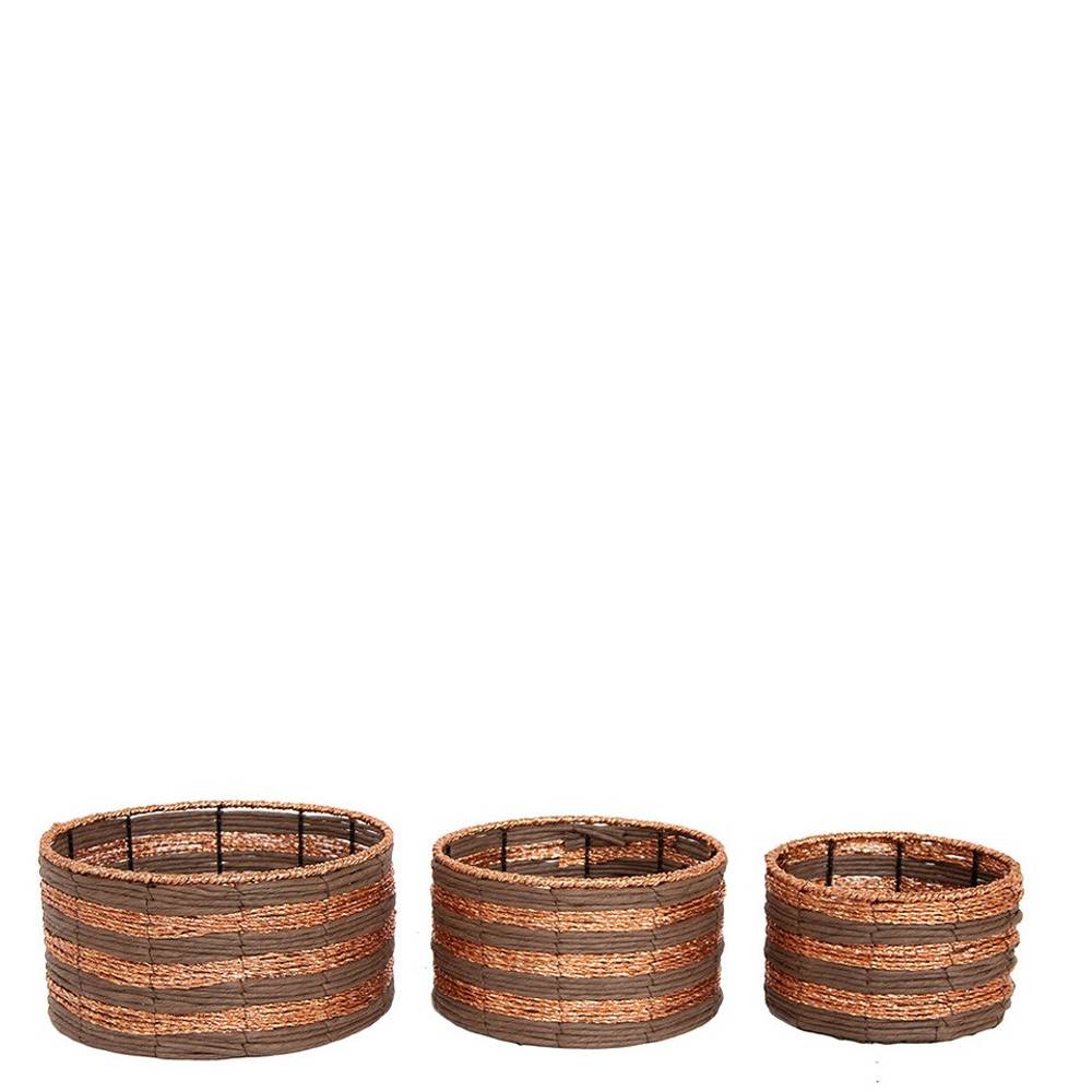 Korb Grass 3/Set dunkel braun D28cm H14cm 