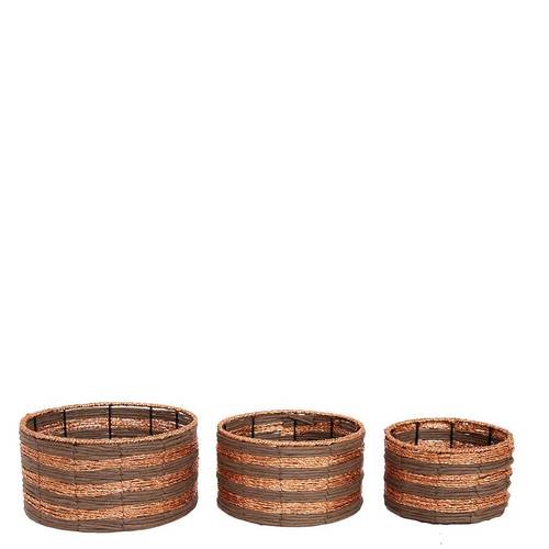 Korb Grass 3/Set dunkel braun D28cm H14cm 