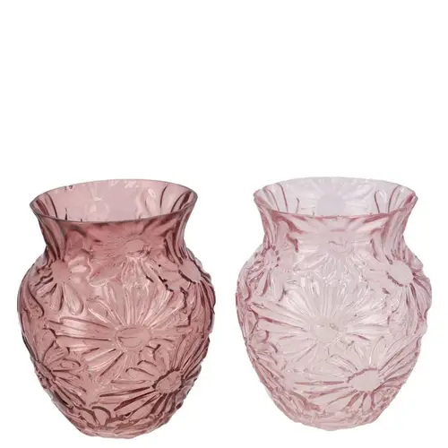 Glas Vase Lily mix rosa D16cm H19cm