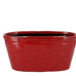 Keramik Übertopf Iron Stone rot 28x15x13cm