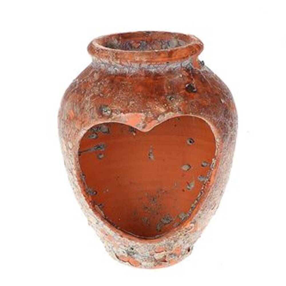 Outdoor Übertopf liegend Harz terrakotta D20cm H26cm