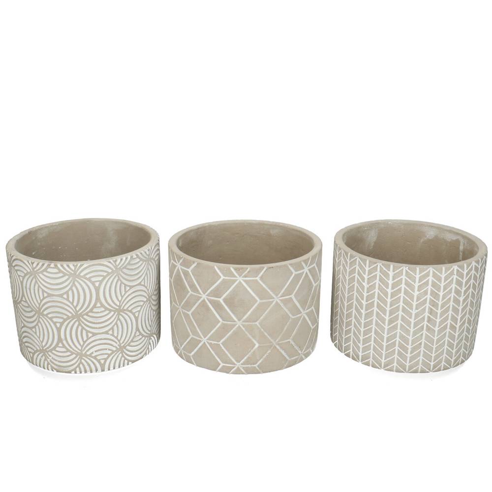 Keramik Übertopf Verona grau mix D14cm H12.5cm