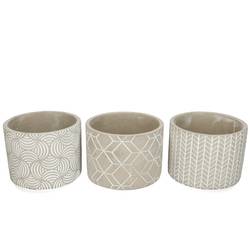Keramik Übertopf Verona grau mix D14cm H12.5cm