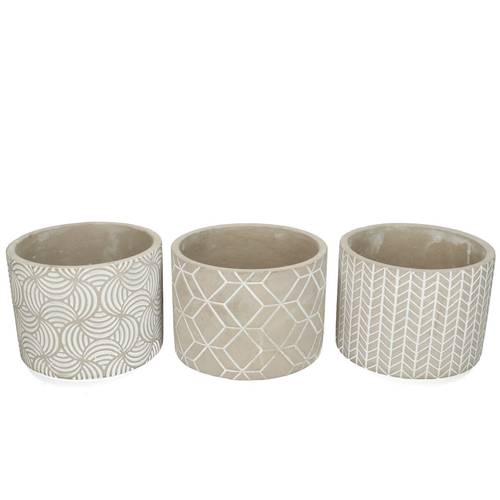 Keramik Übertopf Verona grau mix D14cm H12.5cm