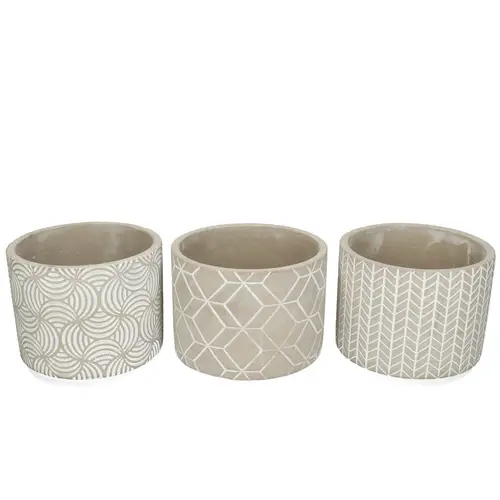 Keramik Übertopf Verona grau mix D14cm H12.5cm