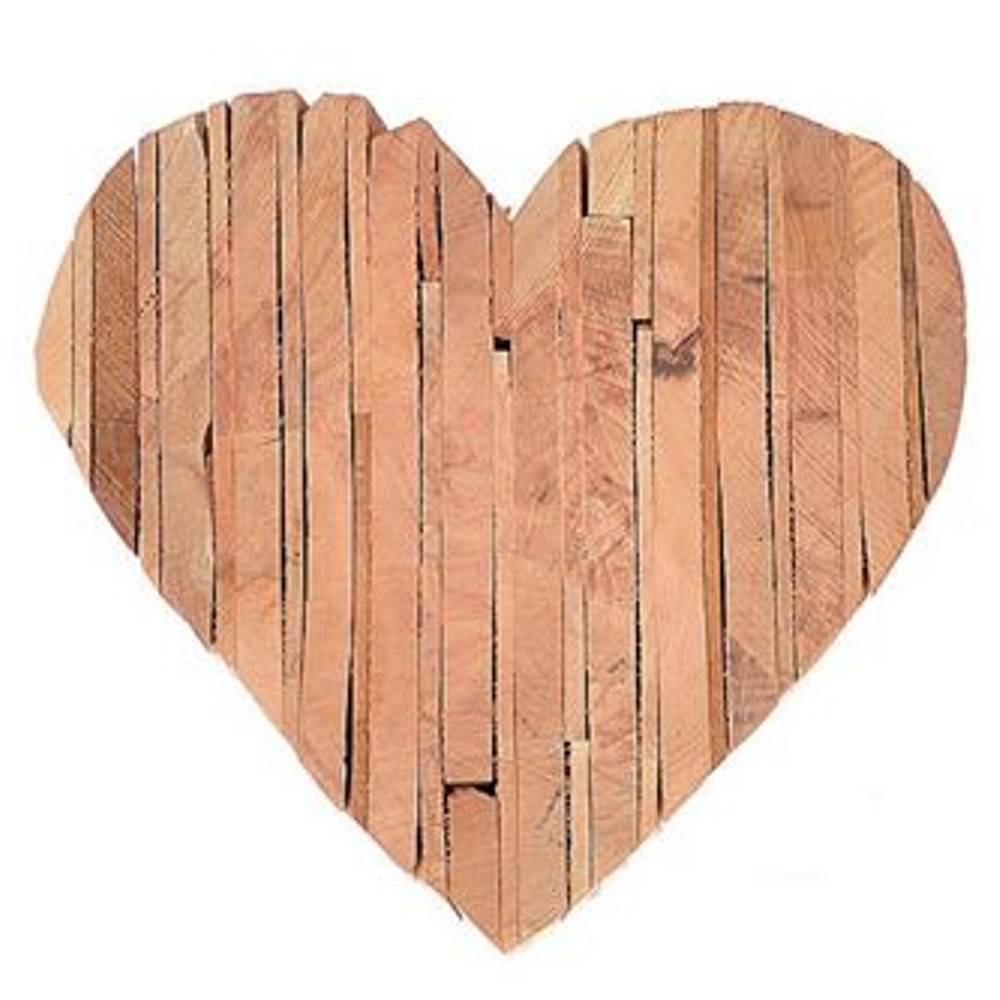 Holz Tablett Herz braun D26cm H06cm