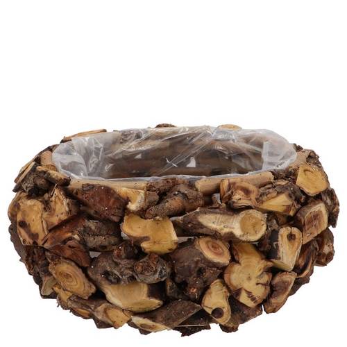 Holz Topf Rund braun 14x16x13cm