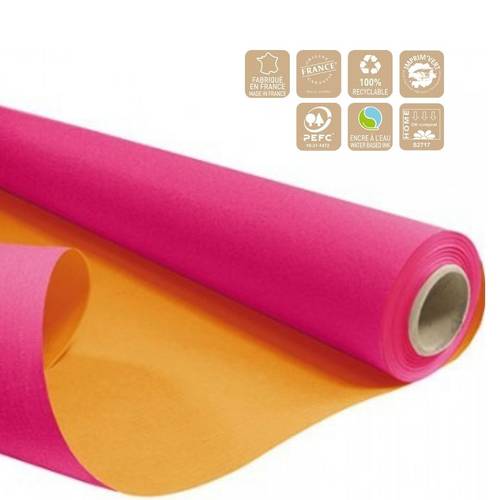 Papier Rolle 80cm Duo fuchsi/orange 60gr 40m