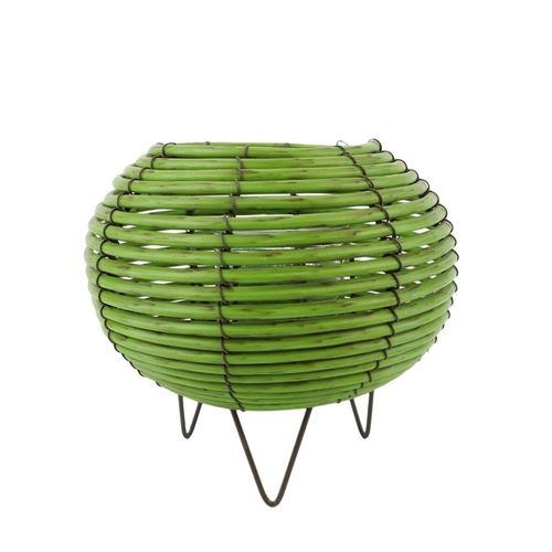 Laterne Holz grün D21cm H19cm