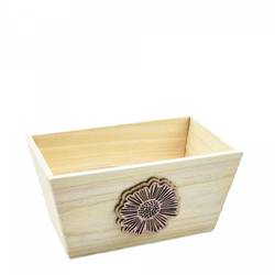 Holz Übertopf Dona rosa 19x11x10cm