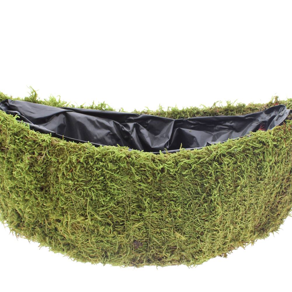 Moos Übertopf Boot grün 40x14cm
