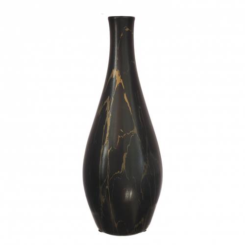 Keramik Vase Dazzle schwarz D13cm H35cm