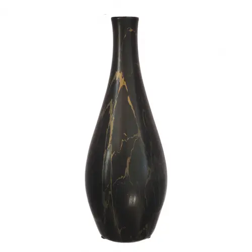 Keramik Vase Dazzle schwarz D13cm H35cm