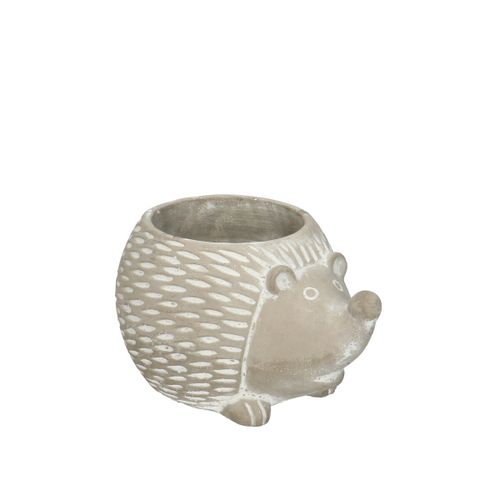 Keramik Übertopf Igel grau 17x14x12cm