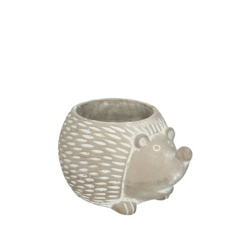 Keramik Übertopf Igel grau 17x14x12cm